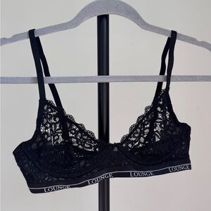 LOUNGE Black Lace Lingerie Set